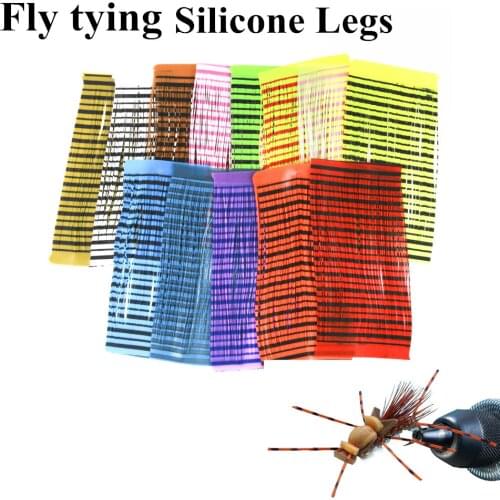 Maximumcatch 2pc/lot 100% Silicone Legs Barred 13Colors Silicone Skirts Silicone Flutter Legs Fly Tying Materials