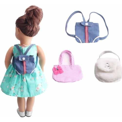18 Inch American Doll Girls Handbag Backpack Crossbody Bag Newborn Baby Toys Accessories Fit 40-43 Cm Boy Dolls Gift c221