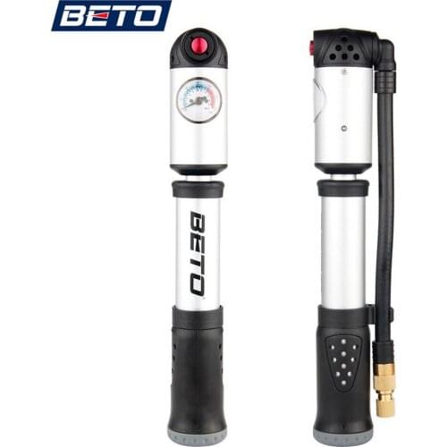 Mini Bicycle Pump Manual Inflator Bicycle Pneumatic Tire Pump Fine-Tuning High Pressure Alloy Barrel Air Pumping Device Portable