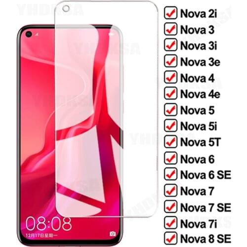 9D Full Protection Glass For Huawei Nova 4 4e 2i 3i 3 3e Tempered Screen Protector Nova 6 7 8 SE 7i 5 5i 5T Nova4 Nova5 Glass