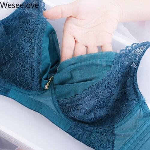 Plus Size Bra Lace Bralette Woman Sexy Breathable Large Bust 2020 New Sexy Sweat Absorbing Plus Size Women Soutien Gorge E79-1