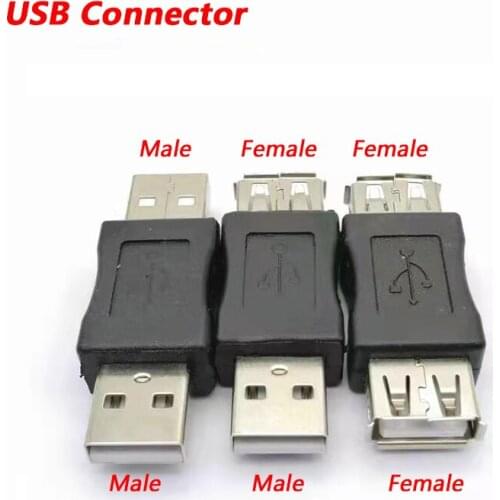1/2pcs 3 different connectors USB Male to Male,Male to Female,Female to Female with 180