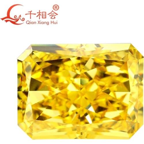 12x16mm yellow color rectangle shape brilliant crushed ice cut cubic zirconia loose stone cz stone