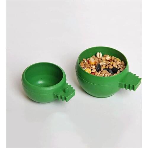 2pcs Mini Bird Parrot Pigeons Food Water Bowl Feeder Hamster Pet Plastic Cage Cup Feeding Holder Hanging Drinking Feeding Bowl