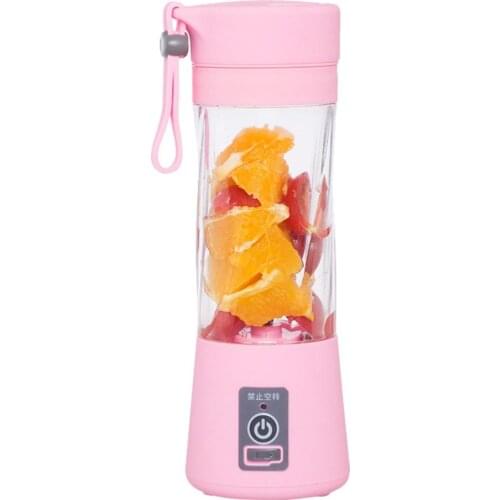 380ml 4/6 Blades Mini Portable Electric Fruit Juicer USB Rechargeable Smoothie Maker Blender Machine Sports Bottle Juicing Cup