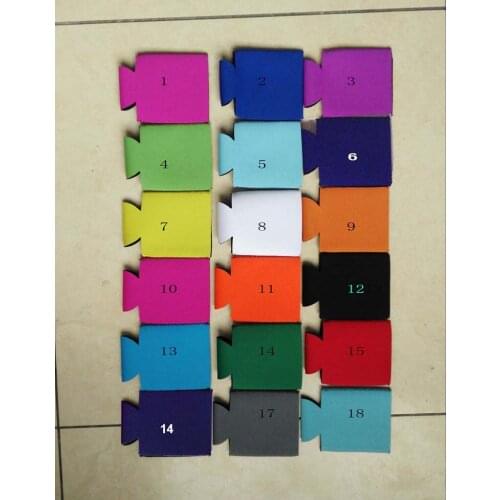 600 pcs 5mm Thickness Neoprene Folded Stubby Holders No Logo Only Full Color Can Cooler Beer Can Bottle Holder Free Shipping