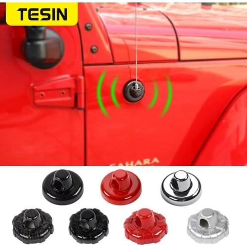 TESIN Car Stickers Car Antenna Base Decoration Cover Accessories for Jeep Wrangler JK JL 2007-2020 for Jeep Gladiator JT 2018