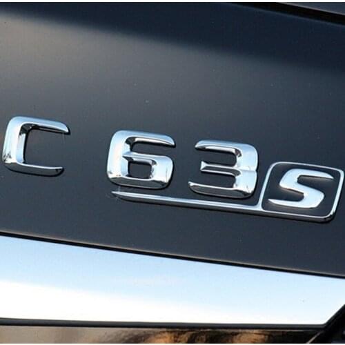 ABS C63S Badge Car Rear Emblem Sticker for Mercedes Benz W117 Cla45 W205 C63 W212 E63 W207 W176 A45 X156 Gla45 AMG Styling