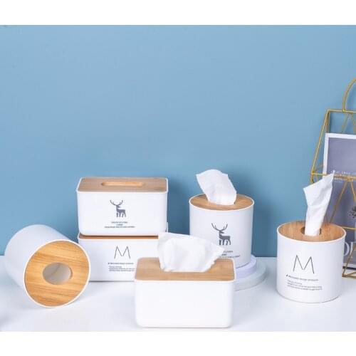 Bamboo Box Tissue Holder for Table Napkin Toilet Organizer Boxes Decorative Paper Storage Drawers Crystal Napkins Handkerchief