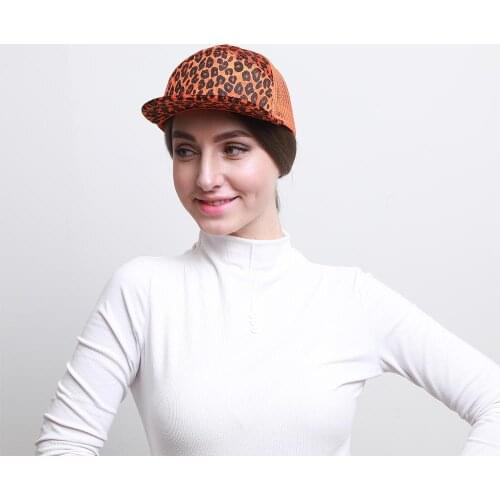 2021 New Style Fashion Women Horsetail Baseball Hat Leopard Printing Men Outdoor Sport Sunshade Baseball Caps For Spring Summer