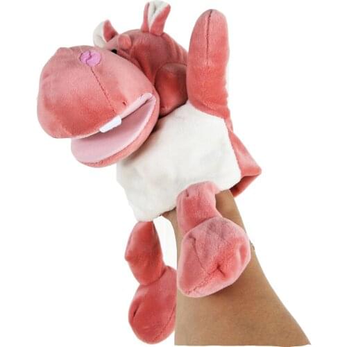 BOLAFYNIA Infant Children Hand Puppet Pink Hippo kids baby plush Stuffed Toy Puppets toys Christmas birthday gift