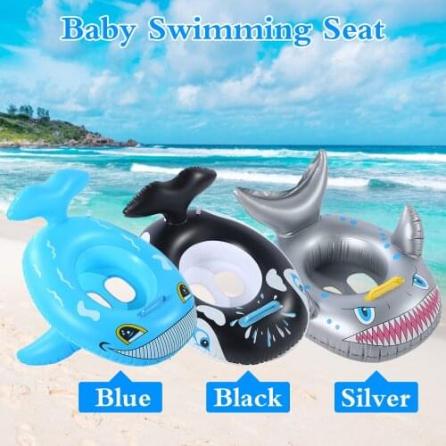 Kids Baby Inflatable Swimming Seat Cartoon Whale Swim Ring Float Seat with Handle Fun Pool Toys for Swimming Pool Bathtub