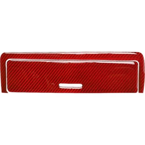 For -BMW 3 Series E46 1998-2005 2Pcs Red Carbon Fiber Console Storage Box Panel Trim Cover