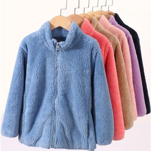 Family Matching Outfits for Jacket Mother Kids Coral Fleece Zipper Shirts Autumn Winter 2021 Baby Boys Girls Casual Windbreaker