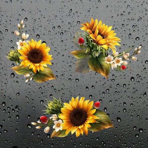 Fuzhen Boutique Decals Exterior Accessories 3D Waterproof Sunflower Car Sticker Vinyl Decal for House Room Wall Window Door