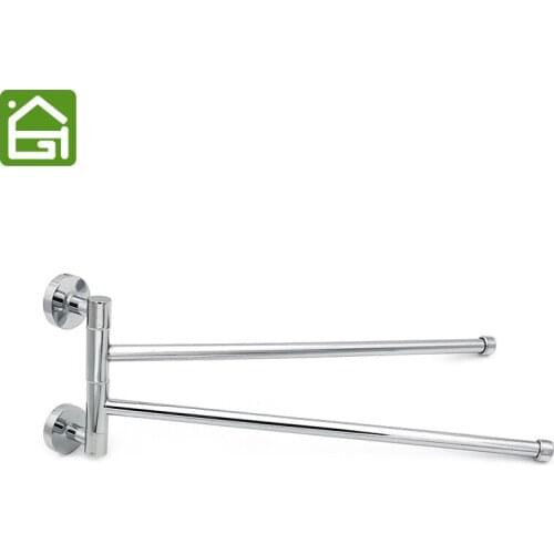 Chrome Stainless Steel 360 Degree Rotation Towel Rail Bathroom Wall Mounted Towel Rack