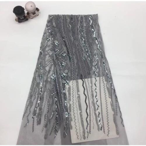 African Sequin Lace Fabric 2021 High Quality Lace Nigeria Tulle Lace Fabric Bride French Mesh Lace Fabric Dress XX37221