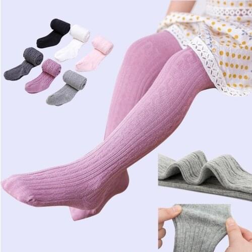 2-10 Ys Spring Winter Warm Leggings Baby Cotton Candy Color Pantyhose Elastic Kids Girls Ribbed Stockings Girls For Leggings