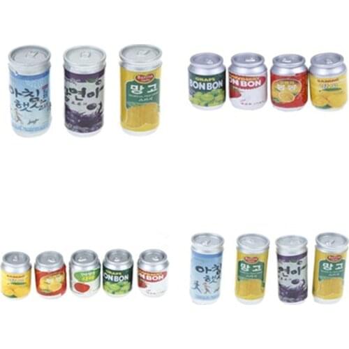 Hot Sale 3/4/5Pcs 1:12 Scale Canned Beer Dollhouse Miniature Toy Doll Food Kitchen Living Room Accessories