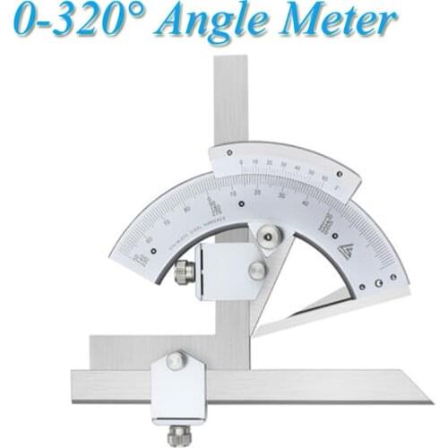 0-320 Degree Universal Angle Ruler Stainless Steel Angle Measuring Instrument Protractor Angle Measuring Instrument 187-801