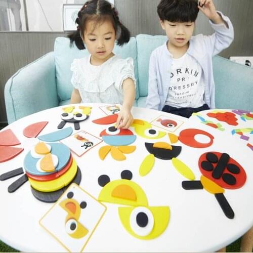 Montessori Toys Sensory Jigsaw Puzzles Materials Montessori Educational Wooden Toys Pattern Matching 3d Puzzle juguetes madera