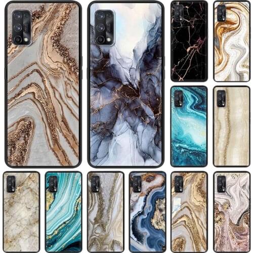 Soft Silicone Case for Realme C3 6 7 Pro 5 8 XT X50 GT C15 C11 C25 V13 5G C21 Back Phone Cover TPU Shell Luxury Marble Pattern