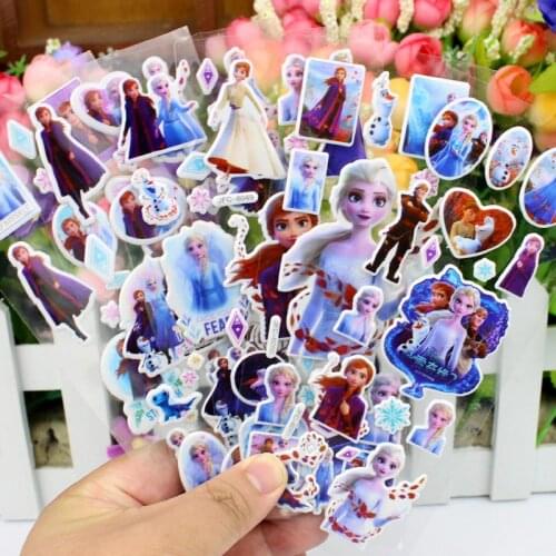 6-12 pcs/set Disney toy sticker Disney Frozen2 Sofia Minnie Princess Disney Princess Toys Cartoon 3D Stickers girls boy Stickers