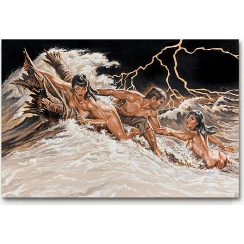 Wall Art Painting sexy illustration vintage shark gangsters Posters and Prints Canvas Art Paintings For Home Decor