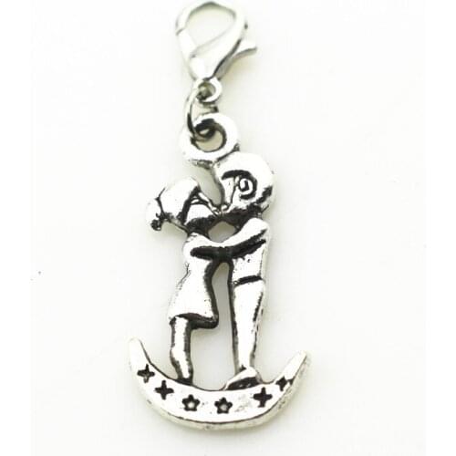 New Arrival 20pcs/lot Silver In Love Dangle Charms Hanging Charm Lobster Clasp DIY Bangles&Bracelets Necklace Pendant Jewelery