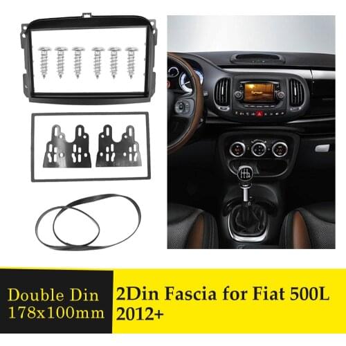 2 Din Frame Panel Radio Fascia for FIAT 500L 2012+ Double Din Stereo Fascia Dash Multimedia CD Trim Installation Frame Bezel Kit