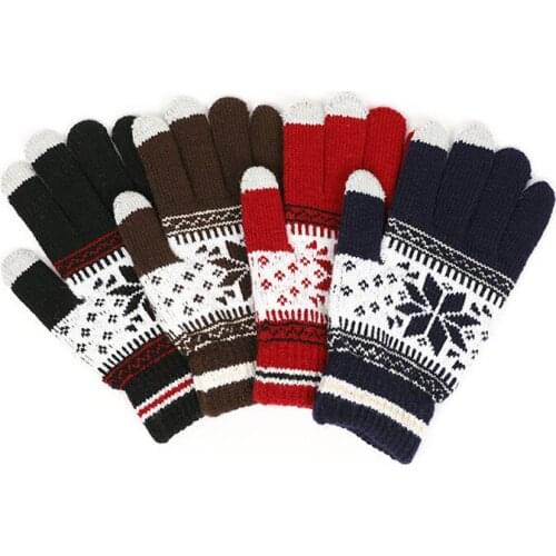 1 Pair Winter Knitted Touch Screen Running Gloves Full Finger Gym Fitness Outdoor Riding Fishing Cycling Gloves For Women Girls