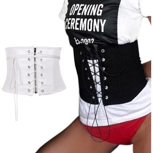 Sexy Fashion Corset Underbust Slimming Waist Backless Zipper Bustiers Tank Tops with Fairy Bandage for Womens