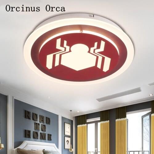 Modern Simple LED Cartoon Colorful ceiling lamp Boys'Bedroom Childrens Room Lighting American Creative Spider ceiling lamp