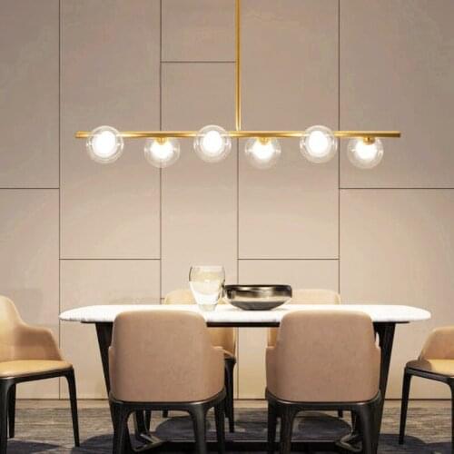 Nordic Modern Minimalist creativity Glass Ball Chandeliers Led lamp for Living Room Bedroom Dining Room Foyer Free shipping