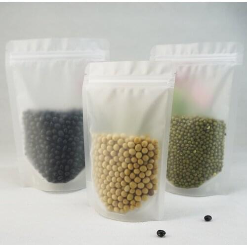 13x20cm,100pcs X Stand up matte transparent PET ziplock plastic bags - Zipper reclosable pouch Frosted Surface clear food sachet