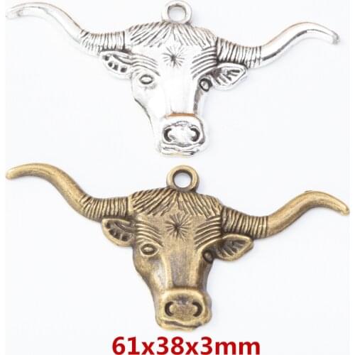15 pieces of retro metal zinc alloy cow Pendant for DIY handmade jewelry necklace making 8219