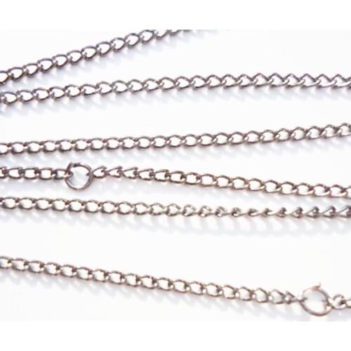 20pcs White K plated chain finding 62cm,2mm