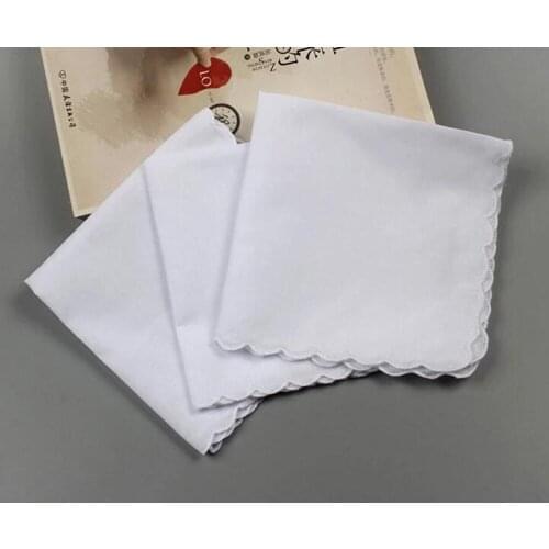 20pcs Cotton Handkerchief Towels Cutter DIY Blank scallop Handkerchief Party Decoration Cloth