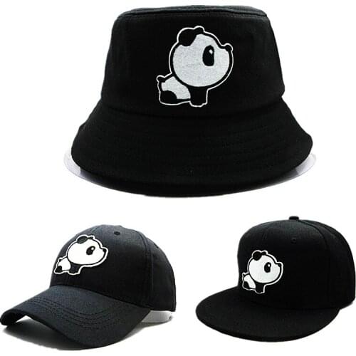 2021 Panda Animal Embroidery Cotton Bucket Hat Fisherman Hat Outdoor Travel Hat Sun Cap Hats for Men and Women 154