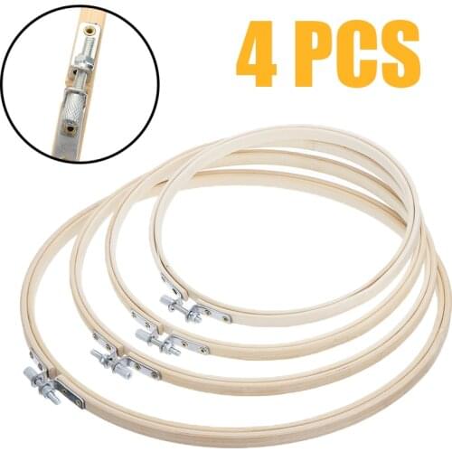 4pcs/set 17-26cm DIY Embroidery Cross Stitch Bamboo Rings Hand Show Sewing Tambour Frame Embroidery Hoops Embroidery Shed