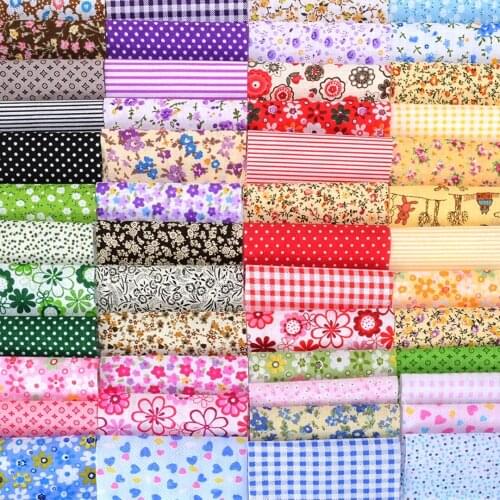 50pcs 10*10cm Fabric Cotton Fabrics Patchwork Cotton DIY Sewing Quilting Cloth For Doll Accessories Home Decoration