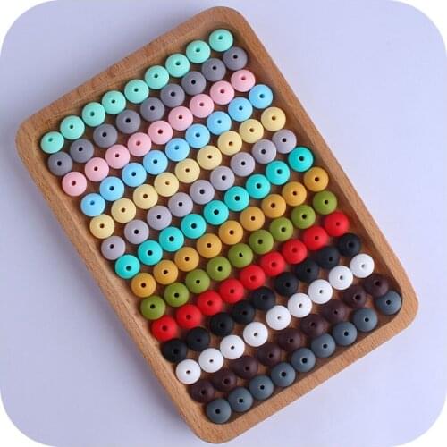 50 PCS Silicone Abacus Teether Beads Loose Teething Beads DIY Bracelet Necklace Food Grade Silicone Baby Soothing Teether Items