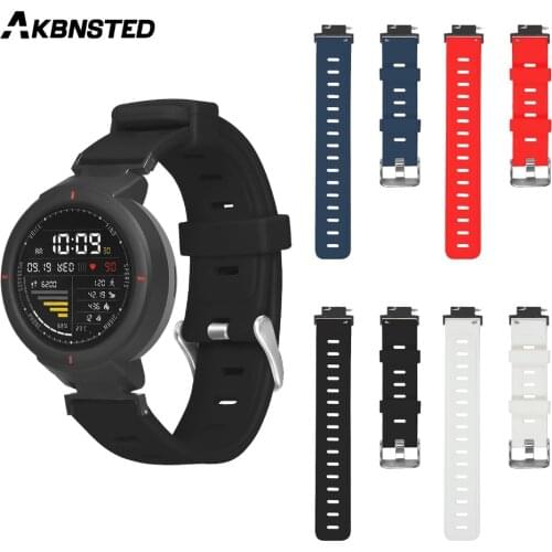 AKBNSTED Soft Replacement Silicone Sport Bracelet Strap For Huami Amazfit Verge Wristband Smart Watch Watchband Accessories