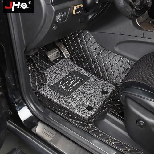 JHO Car Double Layer Wire Floor Mat For Jeep Grand Cherokee 2011-2020 Full Surround Cover Mats Carpets Accessories 2018 2016 14