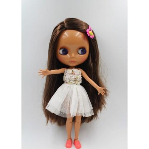Free Shipping BJD joint RBL-225J DIY Nude Blyth doll birthday gift for girl 4 colour big eyes dolls with beautiful Hair cute toy