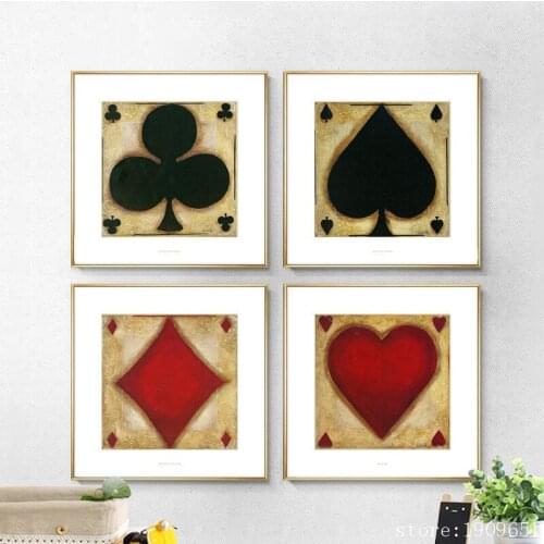 No frame pastoral poker still life canvas printings oil painting printed on cotton coffe wall art decoration pictures