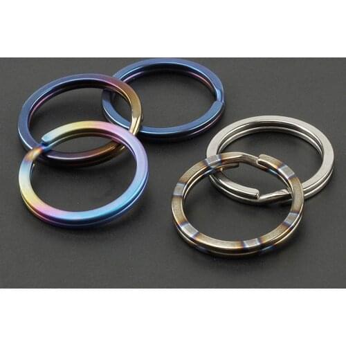 5pcs/lot Titanium Alloy 32mm Key Ring EDC Outdoor Tool Multicolor Ultralight Titanium Keyring Wholesale Accessories