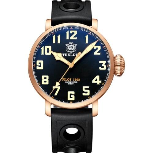 STEELDIVE Bronze Diver Watch Pilot CUSN8 CASE NH35 Automatic Mechanical Men Watches Luxury C3 Luminous Sapphire 1903S