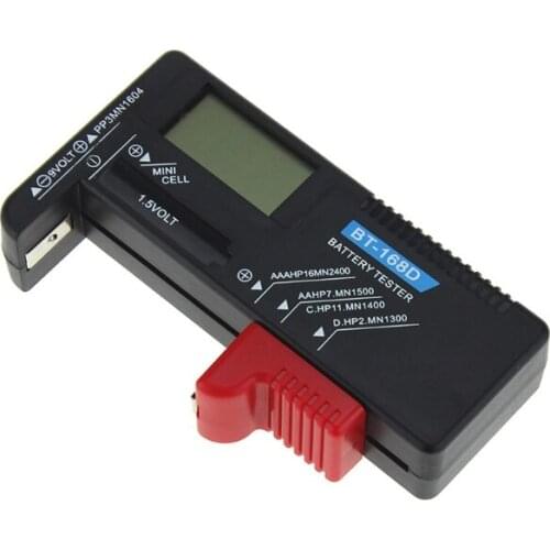 BT168D Digital Battery Capacity Tester LCD for 9V 1.5V AA AAA Cell C D Batteries C5AC