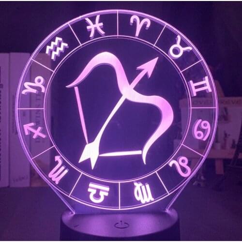 Twelve Constellation Lamp 3d Night Light Led 7 Colors Changing Usb Battery Powered Nightlight for Girl room Bedroom Decor Light